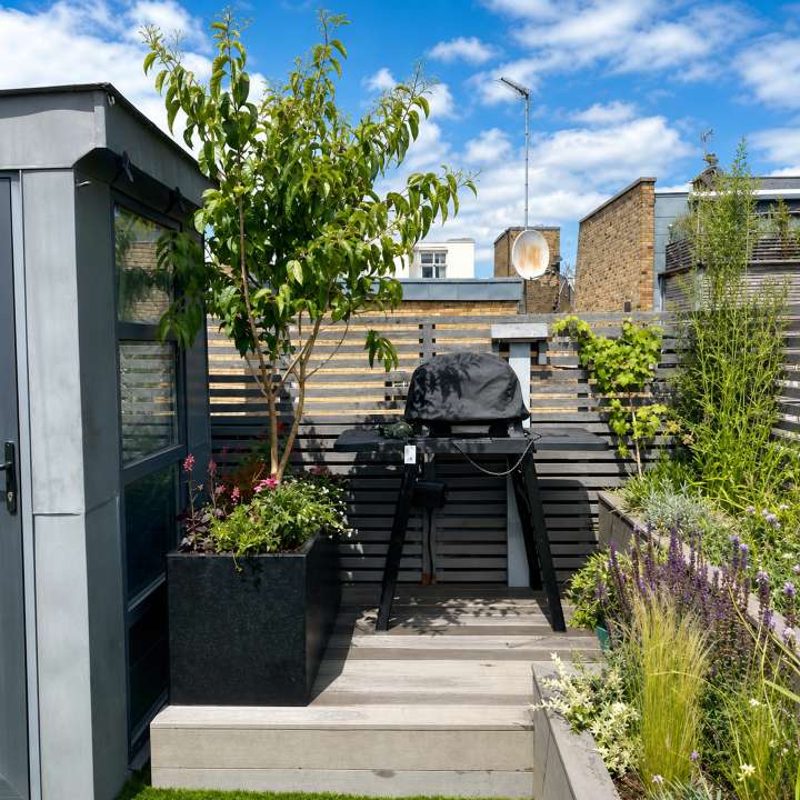 BBQ area on the completed roof terrace