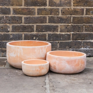 Aged Terracotta Handmade Bowl Planter (D33cm x H15cm) Outdoor Plant Pot - image 1