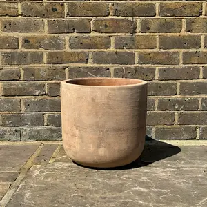 Antique Sand Cylinder Stone Planter (Pot Size D36xH35cm) Terracotta Outdoor Plant Pot - image 3