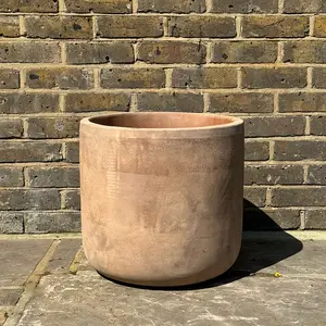 Antique Sand Cylinder Stone Planter (Pot Size D44.5xH43cm) Terracotta Outdoor Plant Pot - image 3