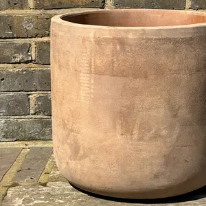 Antique Sand Cylinder Stone Planter (Pot Size D36xH35cm) Terracotta Outdoor Plant Pot - image 4