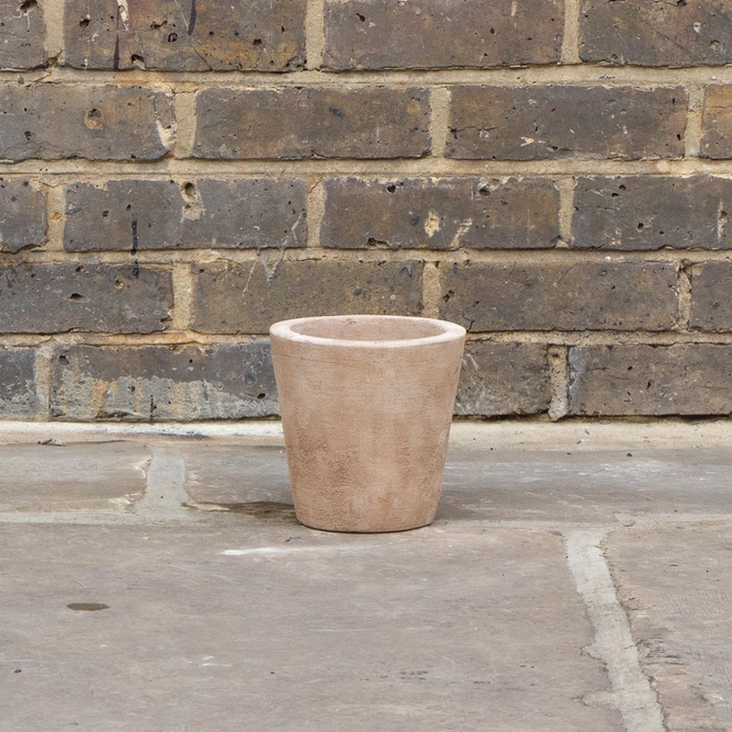Antique Sand Handmade Cache Stone Planter (D16cm x H16cm) Outdoor Plant Pot - image 2