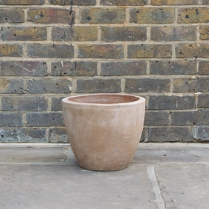 Antique Sand Handmade Egg Stone Planter (D35m x H28cm) Terracotta Outdoor Plant Pot - image 2