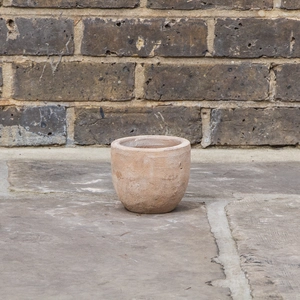 Antique Sand Handmade Egg Stone Planter (D12cm x H10cm) Terracotta Outdoor Plant Pot - image 2