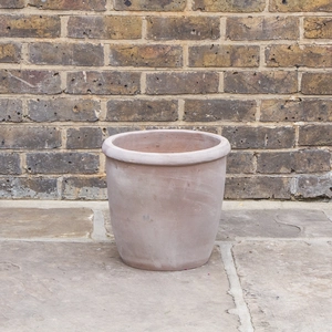 Antique Sand Terracotta Single Rim Stone Planter (D33cm x H31cm) Terracotta Outdoor Plant Pot - image 4