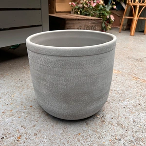 Ceramic Plant Pot Cover Stone Grey (Pot Diameter 27cm) - image 1