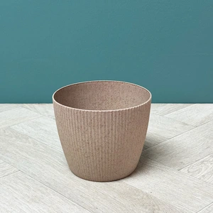 Copa Plastic Indoor Plant Pot Cover - Taupe (Pot Size 16cm) - image 1