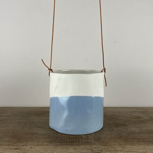 'Dip' Blue & White (D10.5cm) Hanging Plant Pot