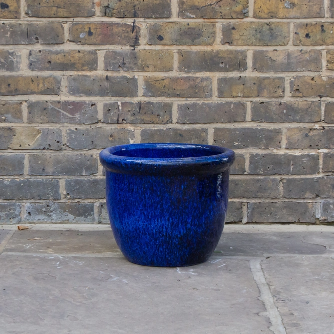 Glazed Blue Rim HP001 (D40cm x 30cm) Terracotta Planter Outdoor Plant Pot - image 2