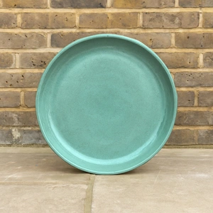 Glazed Terracotta Large Saucer Celadon Green - Handmade Plant Pot Saucer