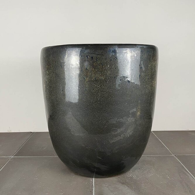 Grace Metallic Bronze-Grey (D38cm x H37cm) Indoor Plant Pot Cover - image 1