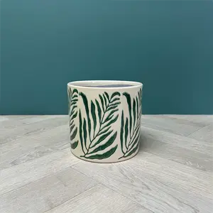 Green Branch Pot (D18xH16cm) Glazed Ceramic Plant Pot - image 3