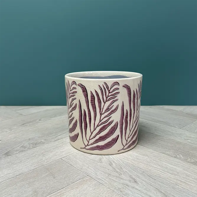 Mauve Branch Pot (D18xH16cm) Glazed Ceramic Plant Pot - image 5