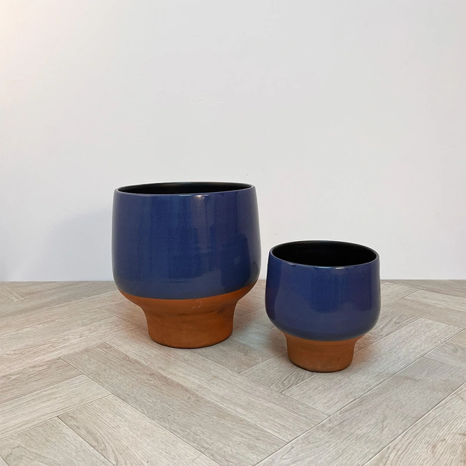 Myron Terracotta Indoor Plant Pot Blue (D17cm) - image 3