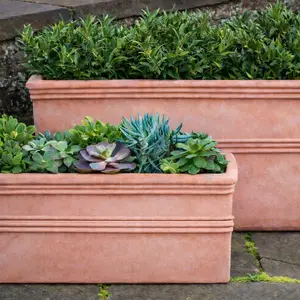 Ribbed Terracotta Trough - Outdoor Plant Trough