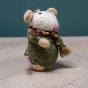 Southwold Christmas Mouse- Hand Made Christmas Tree Decoration L7cm (2.7Inch) - image 2