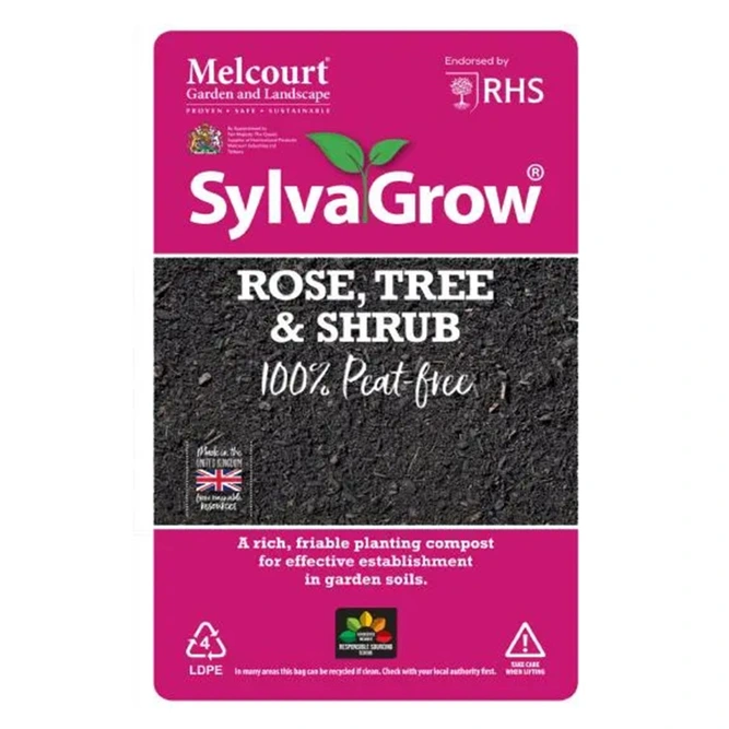 SylvaGrow Rose, Tree & Shrub Peat-Free Compost 40L – For Strong, Healthy Growth