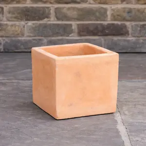 Terracotta Cube Garden Pot (D17cm) Handmade Outdoor Plant Pot