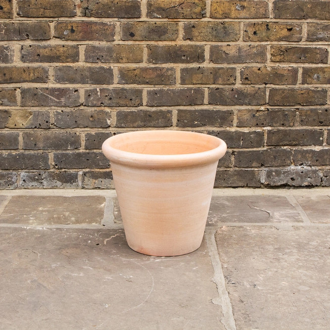 Whitewash Terracotta Handmade Coni Lip Planter (D30m x H29cm) Outdoor Plant Pot - image 1