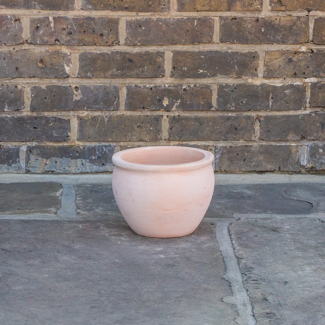 Whitewash Terracotta Handmade Delta Rim Planter (D21 x H16cm) Outdoor Plant Pot - image 2