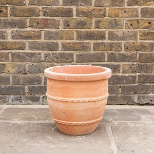 Whitewash Terracotta Handmade Greek Egg Planter (D38cm x H33cm) Outdoor Plant Pot - image 2