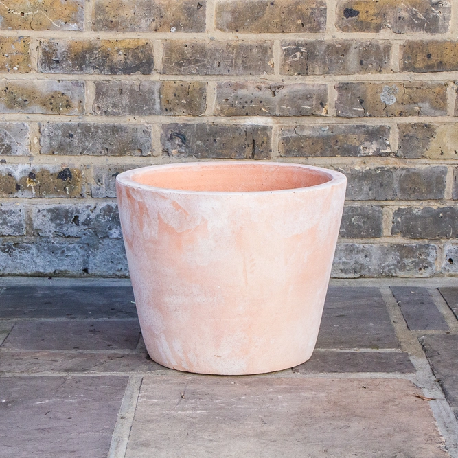 Whitewash Terracotta Handmade Plain Coni Planter (D37cm x H29cm) Outdoor Plant Pot - image 2