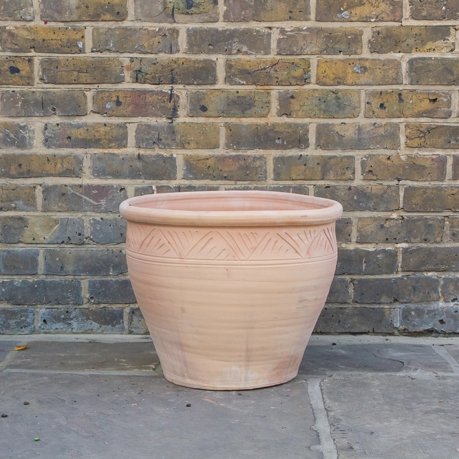 Whitewash Terracotta Handmade Stan Etched Planter (D48cm x H40cm) Outdoor Plant Pot - image 2
