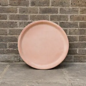 Whitewash Terracotta Saucer Large - Handmade Outdoor Plant Pot Saucer